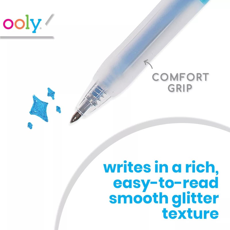 Ooly Oh My Glitter Gel Pens - Set of 4 Cute School and Art Supplies for Girls, Planner Pen with Comfort Grip, Ideal Retractable Glitter Pens for Decorations & Office Use - Image 2