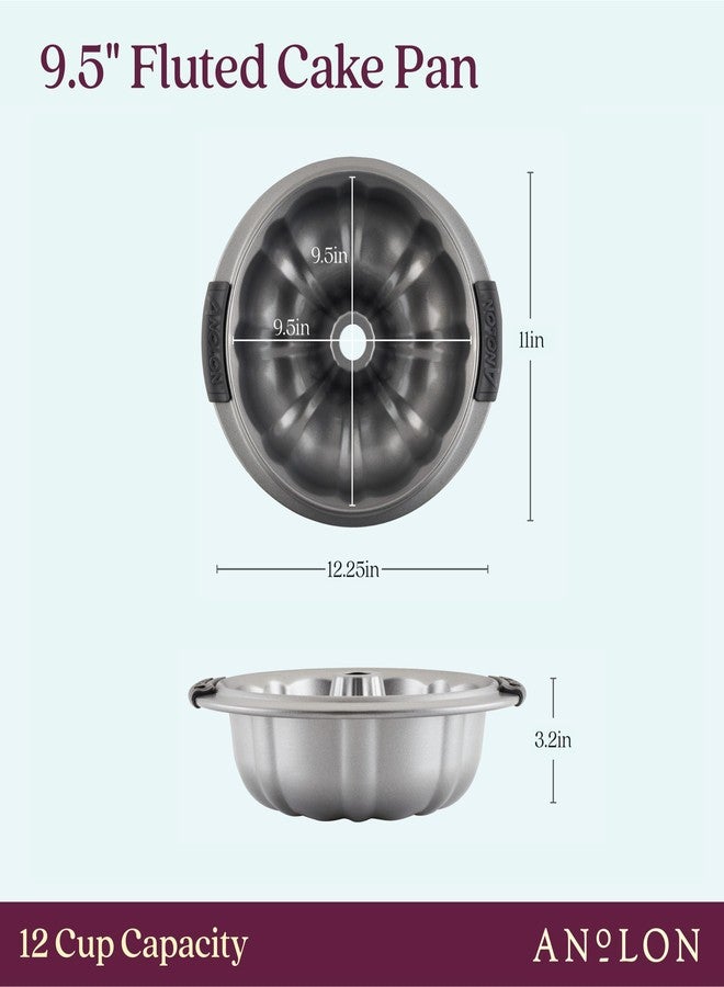 Anolon Advanced Nonstick Fluted Mold Baking Pan, 9.5 Inch, Gray, Carbon Steel - Image 3