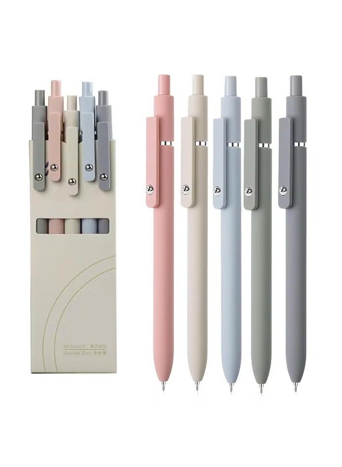 أقلام هلام، 5 قطع أقلام حبر أسود جاف سريع 0.5 ملم نقطة فاخرة سلس الكتابة أقلام هلام قابلة للطي أقلام هلام لمكتب المدرسة اللوازم المنزلية، هدايا للنساء والرجال - Image 1