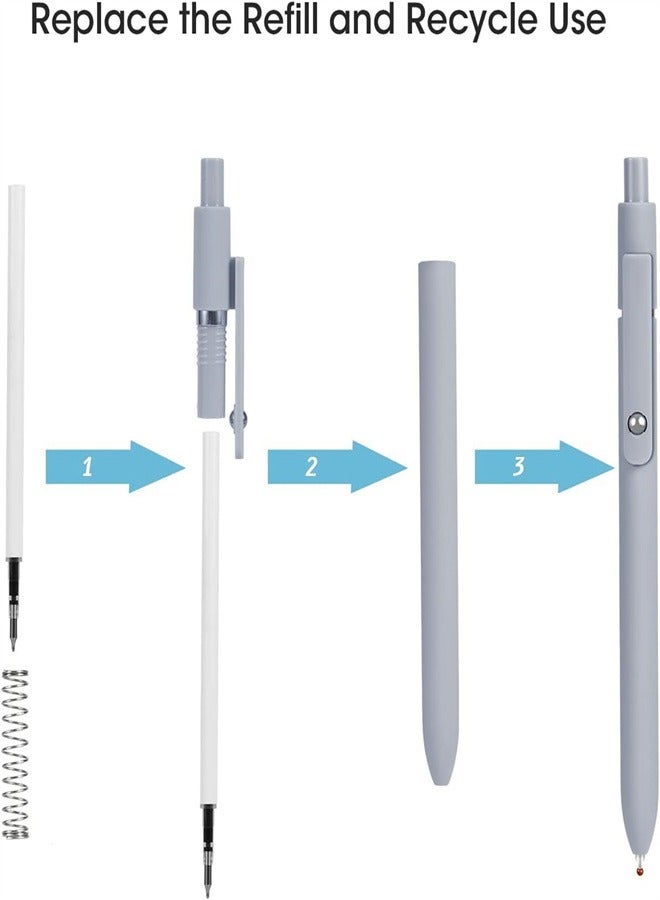 أقلام هلام، 5 قطع أقلام حبر أسود جاف سريع 0.5 ملم نقطة فاخرة سلس الكتابة أقلام هلام قابلة للطي أقلام هلام لمكتب المدرسة اللوازم المنزلية، هدايا للنساء والرجال - Image 4