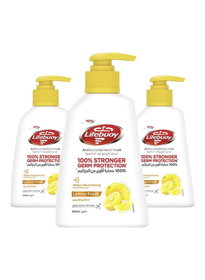 لايفبوي Antibacterial Liquid Soap And Hand Wash Lemon Fresh Pack Of 3 Yellow 200ml - Image 1