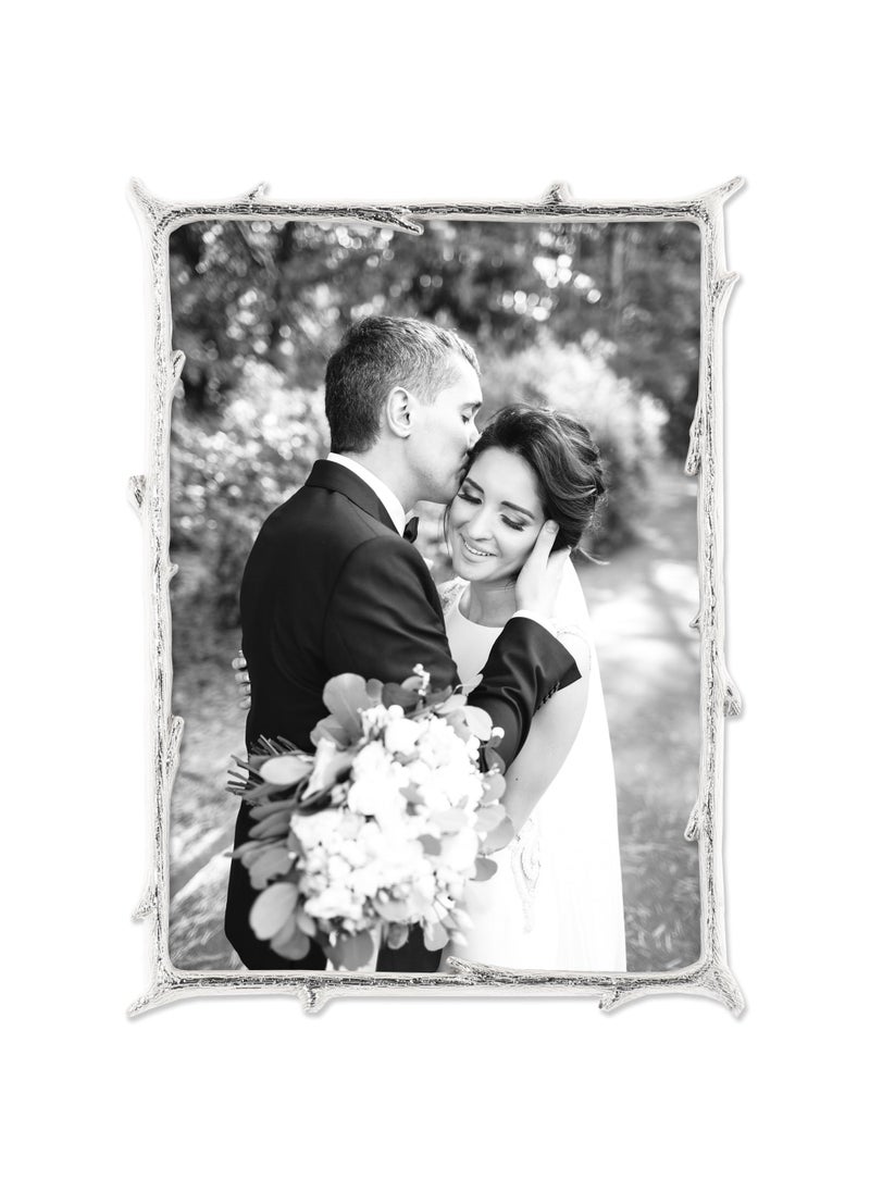Lawrence Frames Lawrence Frames 712657 5x7 Silver Metal Natural Branch Design Picture Frame  - Image 1