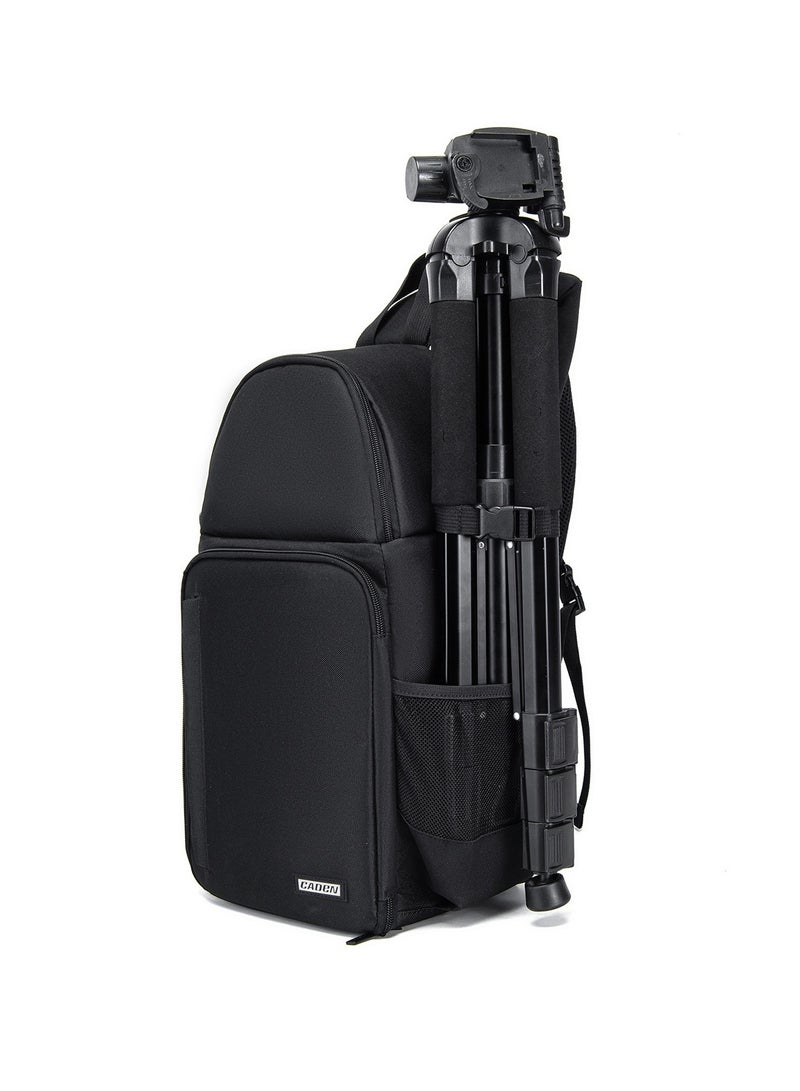 Multifunctional Photography Backpack Large Single Chamber Camera Professional Backpack Waterproof Reflective Camera Backpack Tripod Accessories - Black - Image 4