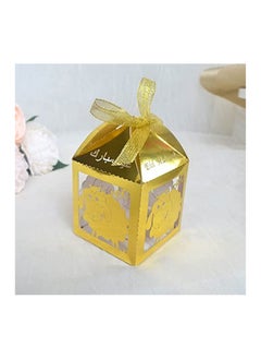 Hilalful HILALFUL DIY Eid Mubarak & Eidya Gift Box - Pack of 10 | Decorative Gift Box for Celebration | Perfect for Festive Gifting in Ramadan, Eid, Birthdays, Weddings | Golden | Islamic Gift 