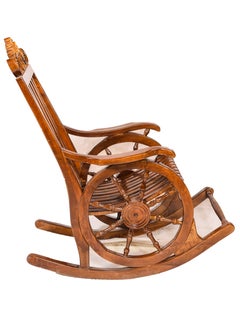 traditional wooden rocking chair with wheel design. Handcrafted Elegance. sutable for living room sofa. rest room. office and garden furniture. (alder wood, dark brown) - pzsku/Z3759EF14C1AFE92AEE86Z/45/_/1735026649/4cb821ba-fb95-460a-8f6d-ed07e16823e0