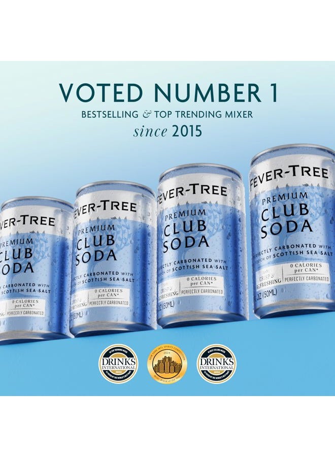FEVER TREE Club Soda – Premium Zero Calorie Mixer for Cocktails and Mocktails, 5.1 fl oz Cans, Pack of 8 – Naturally Sourced, Non-GMO - Image 2
