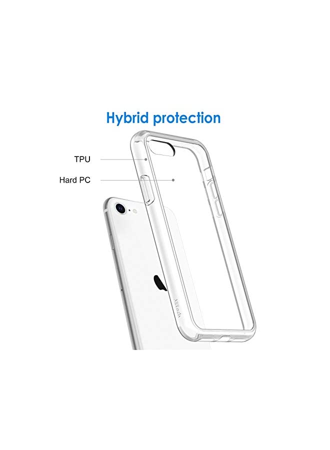 Jetech Case for iPhone SE 3/2 (2022/2020 Edition), iPhone 8 and iPhone 7, 4.7-Inch, Non-Yellowing Shockproof Phone Bumper Cover, Anti-Scratch Clear Back (Clear) - Image 2