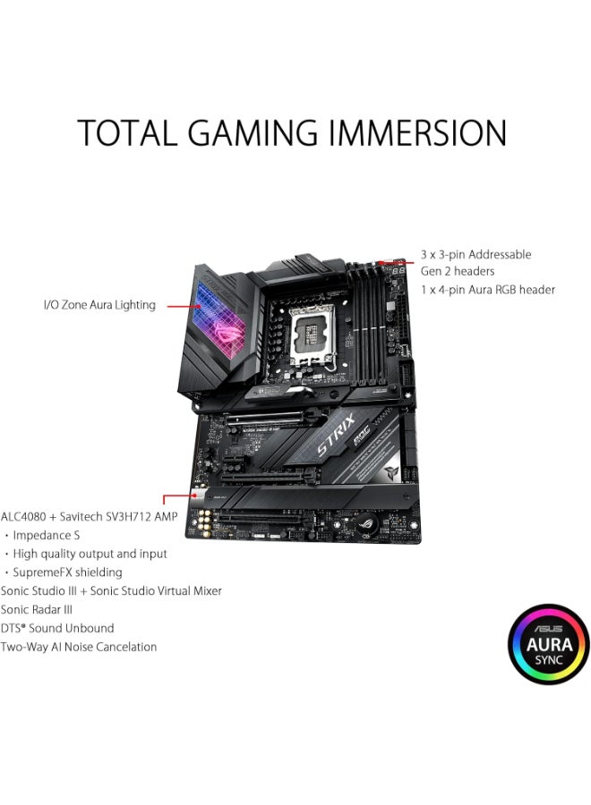 أسوس لوحة أم للألعاب ASUS ROG Strix Z790-E WiFi 6E LGA 1700 (إنتل الجيل 14 و 13 و 12) ATX (PCIe 5.0، DDR5، 18+1 مراحل طاقة، 2.5 Gb LAN، Thunderbolt 4، 5xM.2، 1xPCIe 5.0 M.2، منفذ USB 3.2 في اللوحة الأمامية) - Image 5