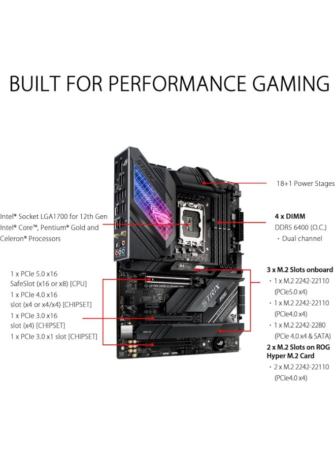 أسوس لوحة أم للألعاب ASUS ROG Strix Z790-E WiFi 6E LGA 1700 (إنتل الجيل 14 و 13 و 12) ATX (PCIe 5.0، DDR5، 18+1 مراحل طاقة، 2.5 Gb LAN، Thunderbolt 4، 5xM.2، 1xPCIe 5.0 M.2، منفذ USB 3.2 في اللوحة الأمامية) - Image 3