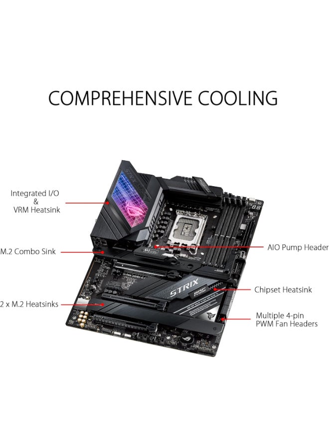 أسوس لوحة أم للألعاب ASUS ROG Strix Z790-E WiFi 6E LGA 1700 (إنتل الجيل 14 و 13 و 12) ATX (PCIe 5.0، DDR5، 18+1 مراحل طاقة، 2.5 Gb LAN، Thunderbolt 4، 5xM.2، 1xPCIe 5.0 M.2، منفذ USB 3.2 في اللوحة الأمامية) - Image 4