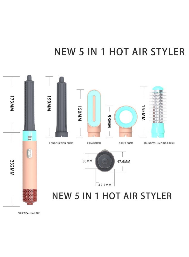 general Multi-functional 5-in-1 automatic hair suction curl comb Curl straight dual-purpose styling beauty electric hot air comb - Image 5