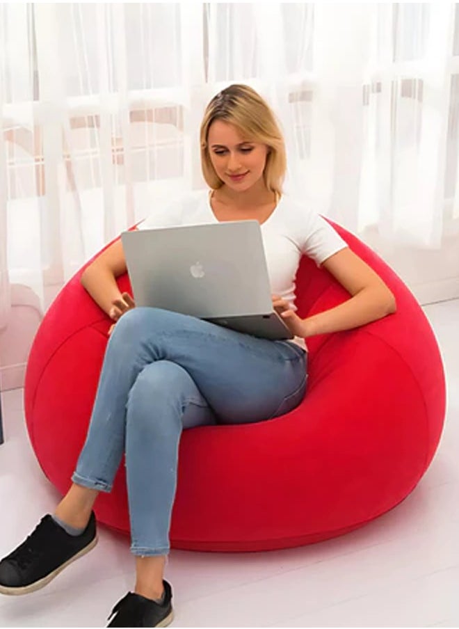 Flocking Inflatable Sofa,PVC Adult Spherical Sofa,Single Spherical Sofa,Washable and Foldable Ergonomic for Outdoor Use Suitable for Balcony Camping