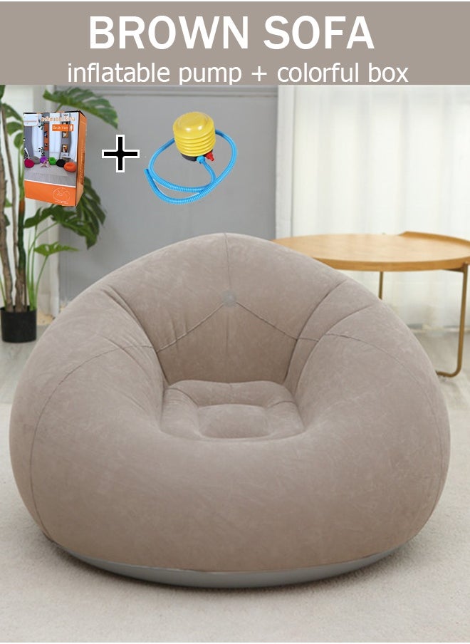 Flocking Inflatable Sofa,PVC Adult Spherical Sofa,Single Spherical Sofa,Washable and Foldable Ergonomic for Outdoor Use Suitable for Balcony Camping