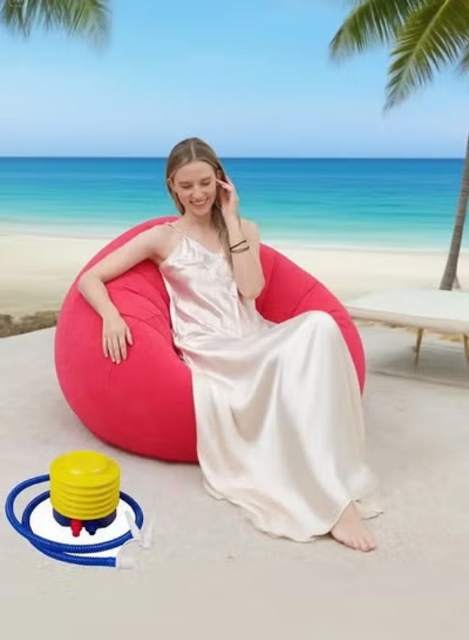 كرسي كيس قماش قابل للنفخ فائق النعومة وبدون حشوة كرسي أريكة أثاث قابل للغسل وقابل للطي وسهل الحمل ومريح ومناسب للاستخدام الخارجي مناسب للتخييم في الشرفة - Image 1