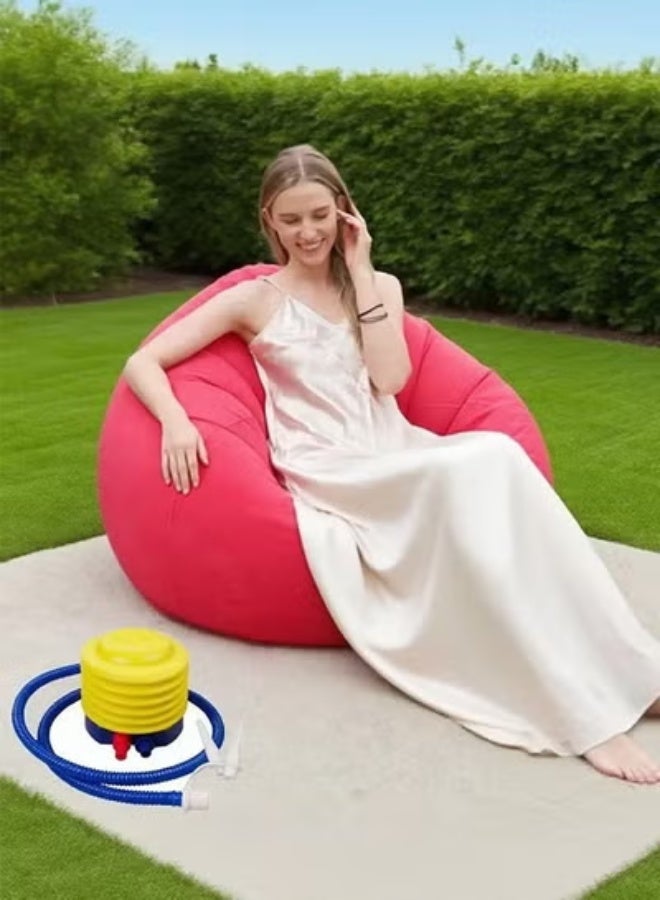 كرسي كيس قماش قابل للنفخ فائق النعومة وبدون حشوة كرسي أريكة أثاث قابل للغسل وقابل للطي وسهل الحمل ومريح ومناسب للاستخدام الخارجي مناسب للتخييم في الشرفة - Image 2