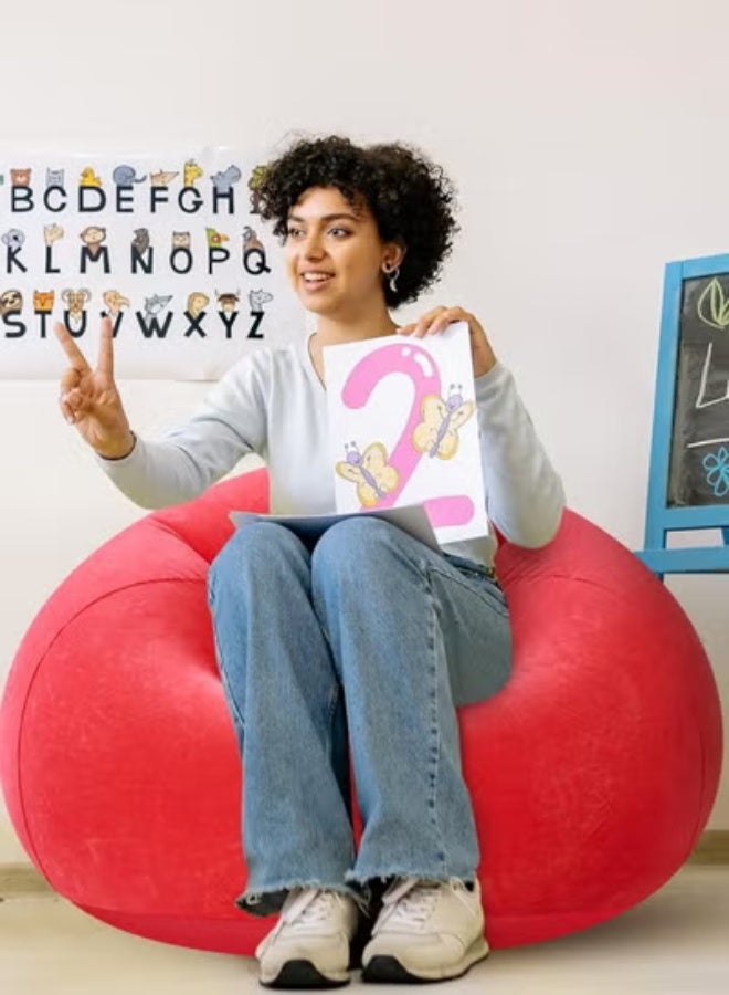 كرسي كيس قماش قابل للنفخ فائق النعومة وبدون حشوة كرسي أريكة أثاث قابل للغسل وقابل للطي وسهل الحمل ومريح ومناسب للاستخدام الخارجي مناسب للتخييم في الشرفة - Image 3