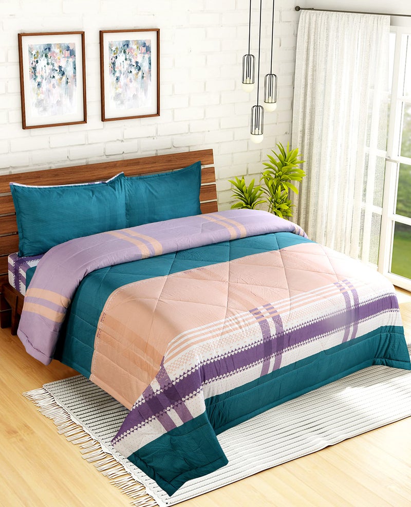 FLOATING DREAMS 220 TC Glace Cotton AC Comforter King Size Double Bed with Two King Pillow Covers, 3 Pieces Bedding Set - Image 2