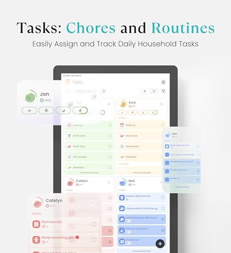 Cozyla Mate Digital Calendar+ 2: 24 Inch Wall Touch Screen Chore Chart Customizable Dashboard Smart Electronic Calendar for Family Schedules Meal Planner Supports All Google Play Apps Wall Mount Black - Image 4