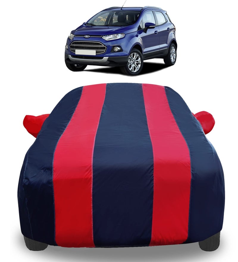 Auto Hub Car Cover Compatible with Ford EcoSport with Mirror Pockets, Triple Stitched, Water Resistant, EcoSport Car Cover, Navy, Red - Image 1