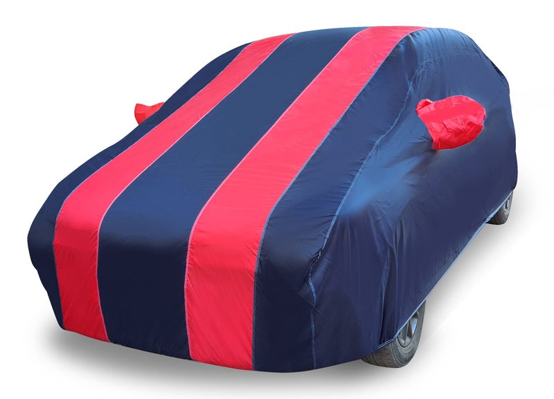 Auto Hub Car Cover Compatible with Ford EcoSport with Mirror Pockets, Triple Stitched, Water Resistant, EcoSport Car Cover, Navy, Red - Image 5