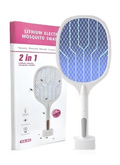 BORTONY Electric Mosquito Swatter Racket with UV Light, USB Rechargeable Bug Zapper Fly Killer for Indoor and Outdoor  - Image 1