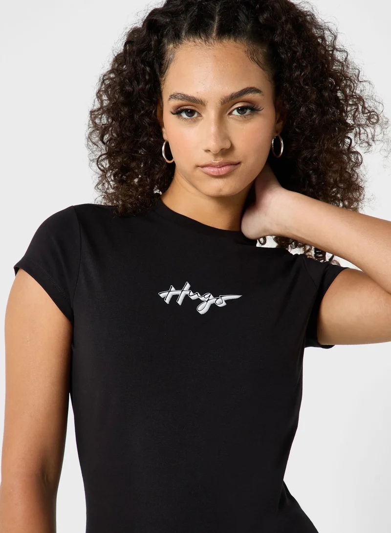 HUGO Knitted Logo Detail Dress