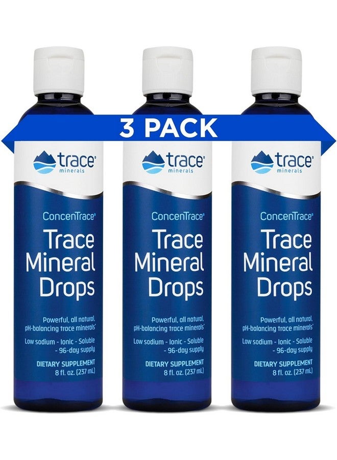 Trace Minerals ConcenTrace Drops | Full Spectrum Minerals | Ionic Liquid Magnesium, Chloride, Potassium | Low Sodium | Energy, Electrolytes, Hydration | 288 Day Supply, 8 fl oz (Pack of 3) - Image 1