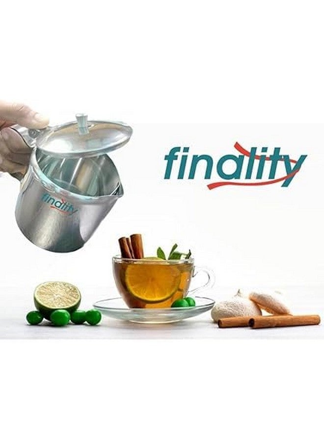 FINALITY غلاية شاي نهائية من الفولاذ المقاوم للصدأ مع مقبض - غلاية شاي وقهوة بسعة متوسطة - 450 مل لون فضي (عبوة من 1) - Image 4