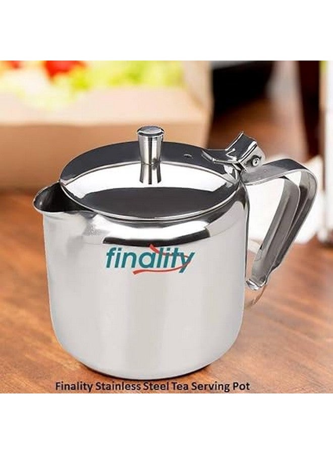 FINALITY غلاية شاي نهائية من الفولاذ المقاوم للصدأ مع مقبض - غلاية شاي وقهوة بسعة متوسطة - 450 مل لون فضي (عبوة من 1) - Image 5