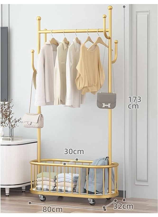 Suicune Suicune Hampers with WheelsHeavy Duty Metal Clothes Rack with Laundry Cart Space saving Rolling Laundry Butler for Bedroom  - Image 5
