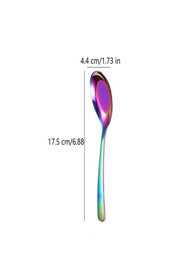 JYYHSF 5 PCS Stainless Steel Mirror Finish Soup & Dessert Spoons for Soup, Rice, Tea, Milk, Coffee & Ice Cream（Golden） - Image 2