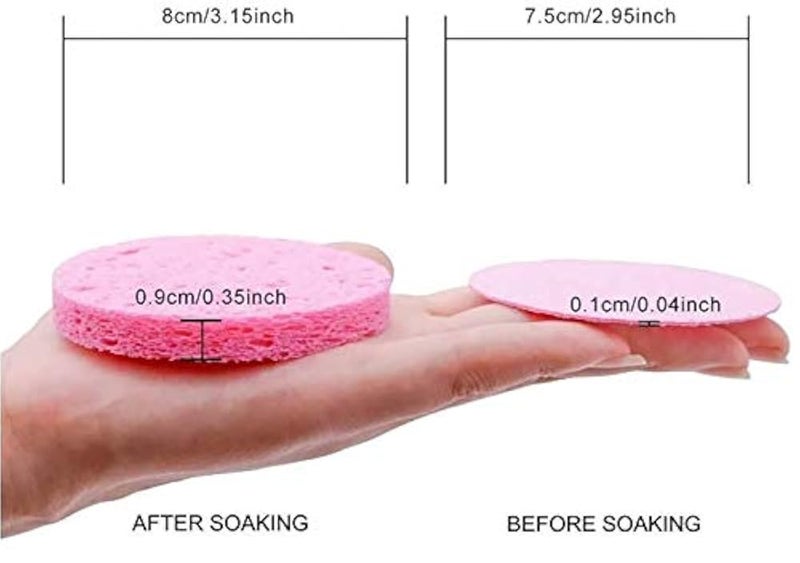 5PCS PVA Face Wash Sponge Cleansing Sponge Makeup Remover Sponge Bath Sponge Wood Pulp Hole Round Shape Soft Skin Care, Easy to Foam and Easy to Absorb - Image 2