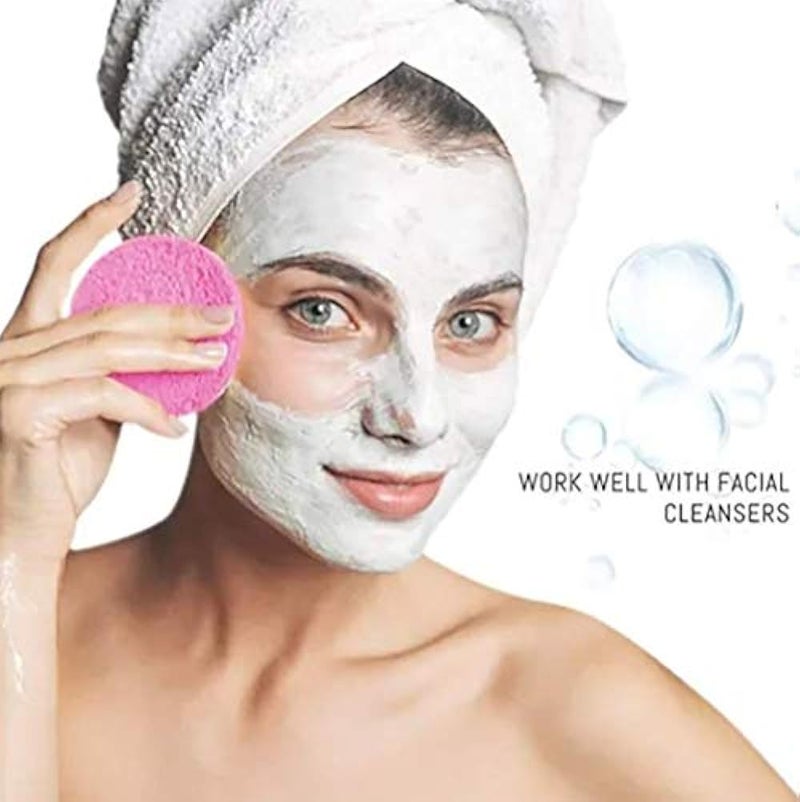 5PCS PVA Face Wash Sponge Cleansing Sponge Makeup Remover Sponge Bath Sponge Wood Pulp Hole Round Shape Soft Skin Care, Easy to Foam and Easy to Absorb - Image 4