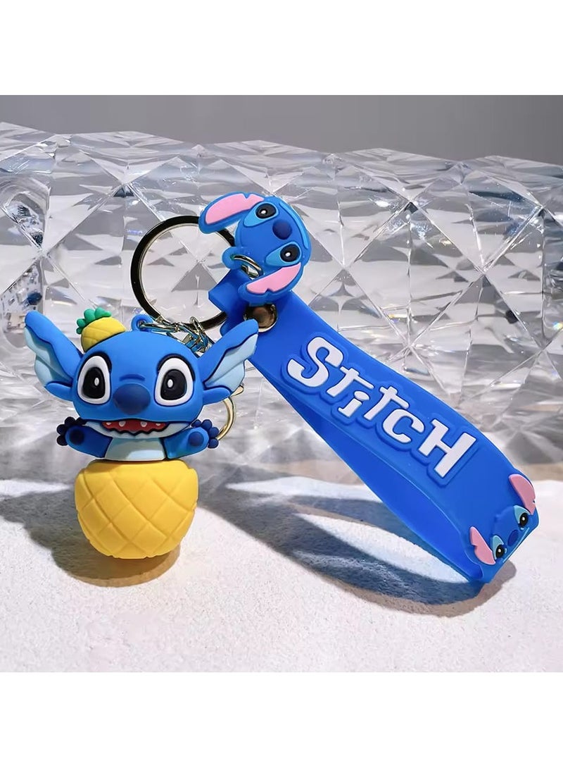 Disney Creative Cartoon 3d Silicone Stitch Pendant Keychain for Women Men Teens Backpack Bag Car Keys Accessories - Image 1
