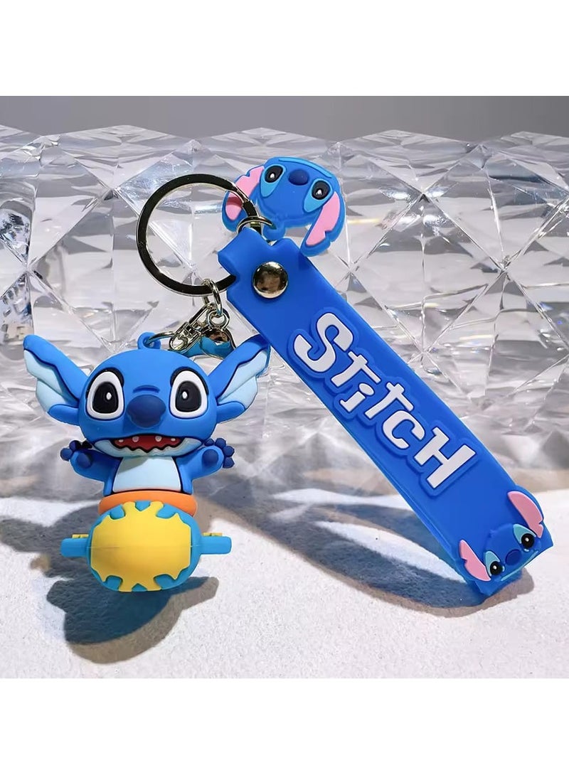 Disney Creative Cartoon 3d Silicone Stitch Pendant Keychain for Women Men Teens Backpack Bag Car Keys Accessories - Image 3