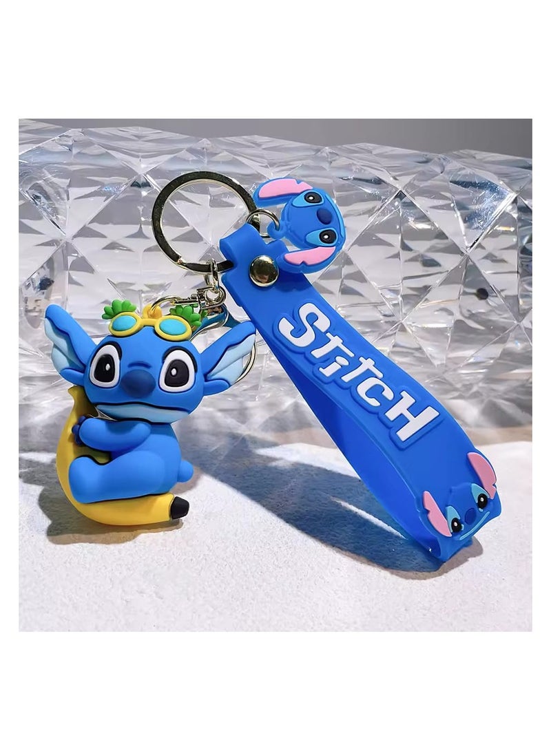 Disney Creative Cartoon 3d Silicone Stitch Pendant Keychain for Women Men Teens Backpack Bag Car Keys Accessories - Image 2