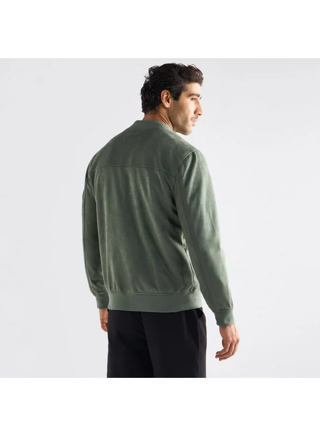 Splash FAV Solid Bomber Jacket with Zip Closure and Pockets