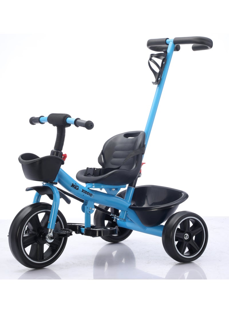 MG - Kids 2-in-1 Parental Push Handle Bike | 3-Wheel Toddler Bike with Front Basket & Rear Storage| Safety Belt | Anti-Slip Pedals | Sturdy Steel Frame | Fun Ride-On Toy For 1-5 Years - Image 1