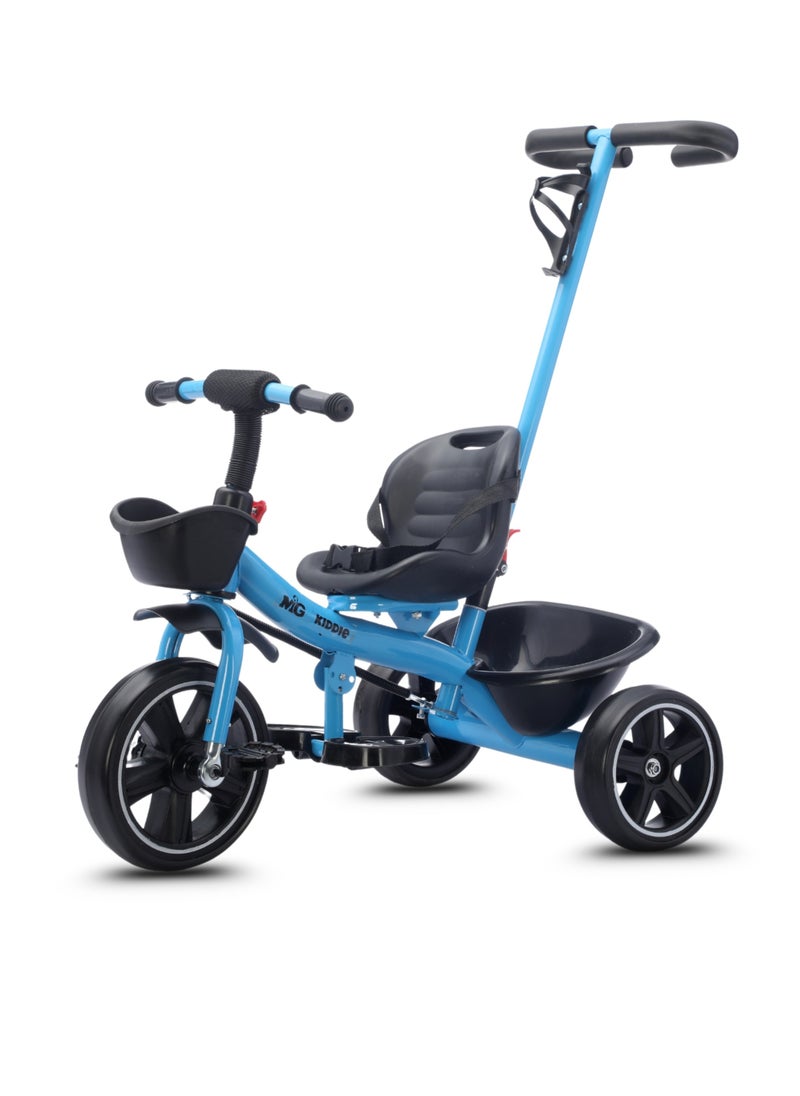 MG - Kids 2-in-1 Parental Push Handle Bike | 3-Wheel Toddler Bike with Front Basket & Rear Storage| Safety Belt | Anti-Slip Pedals | Sturdy Steel Frame | Fun Ride-On Toy For 1-5 Years - Image 1