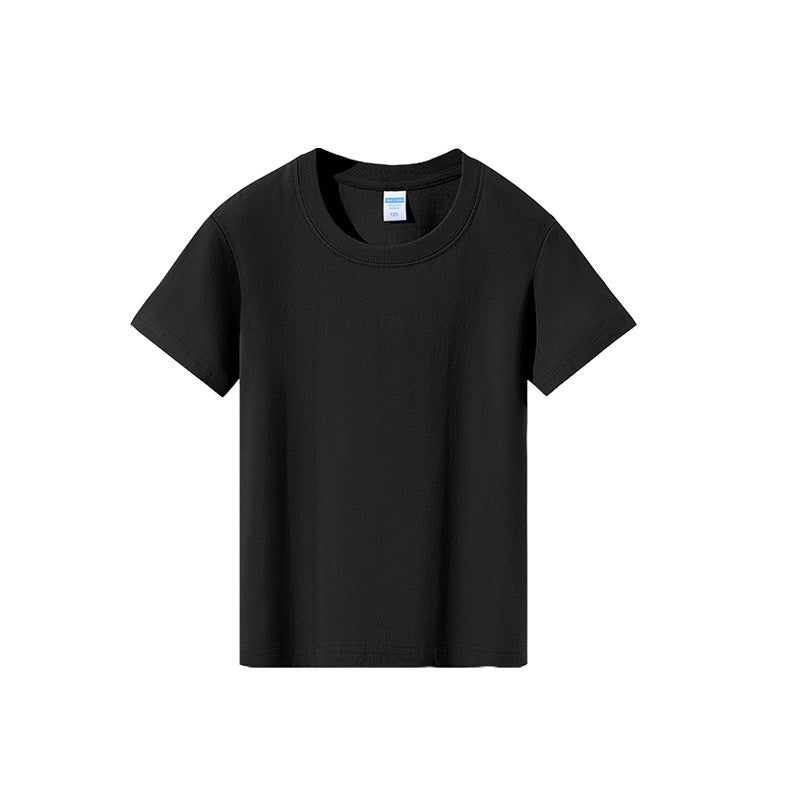 Children'S Solid Color T-Shirt Graduation Class Clothing Group Gathering Primary School Kindergarten Parent-Child Activity Pure Cotton Short Sleeve Printing Logo - Image 1