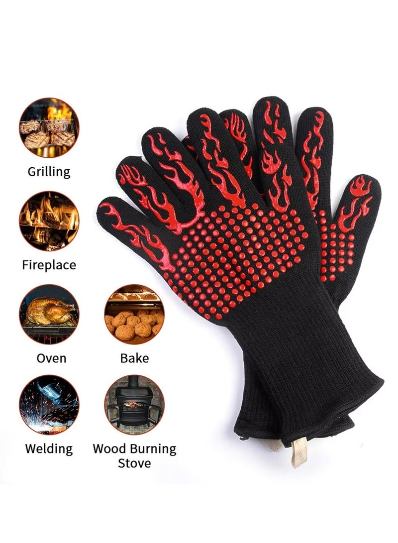 DBLEW BBQ Heat Resistant Gloves Silicone Non-Slip Oven Mitts for Cooking, Grilling, Baking, Welding & Camping - Image 4