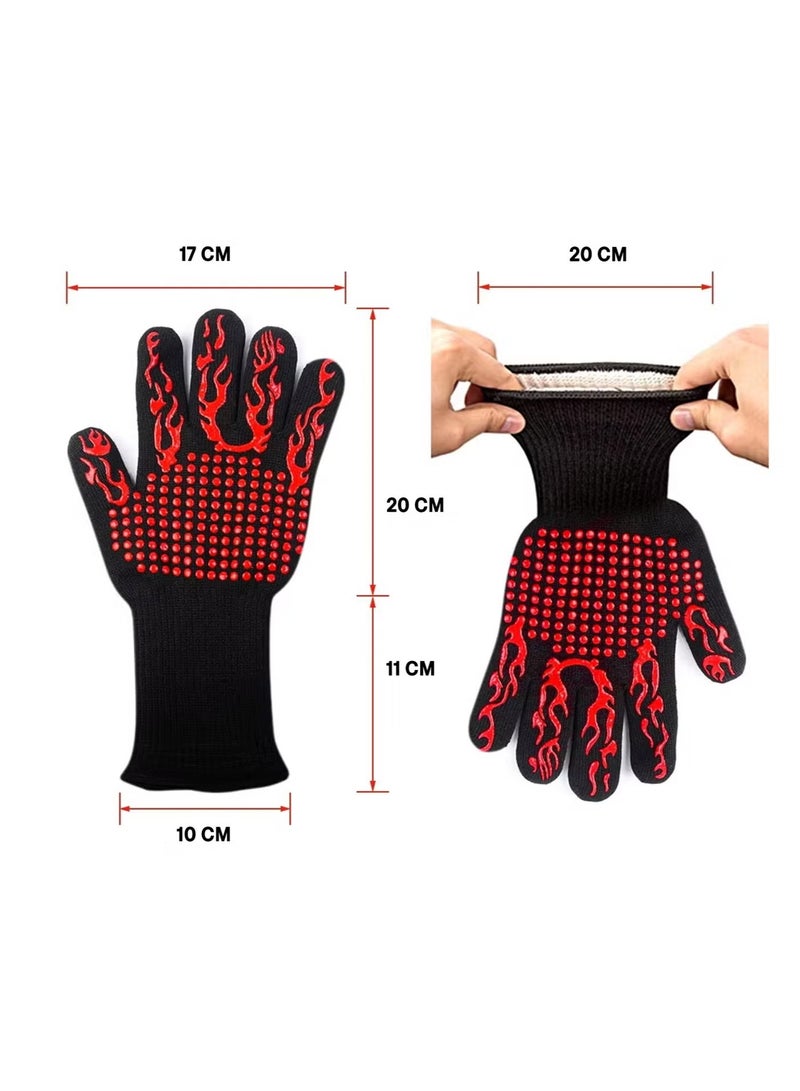 DBLEW BBQ Heat Resistant Gloves Silicone Non-Slip Oven Mitts for Cooking, Grilling, Baking, Welding & Camping - Image 5