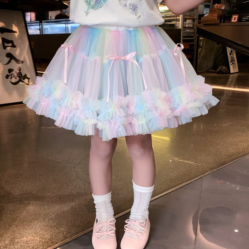 Girls A-Line Skirt Girls Fluffy Princess Gauze Skirt Summer Dress Super Fashionable Kidsren'S High Waist Skirt - Image 2