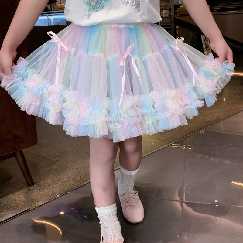 Girls A-Line Skirt Girls Fluffy Princess Gauze Skirt Summer Dress Super Fashionable Kidsren'S High Waist Skirt - Image 4