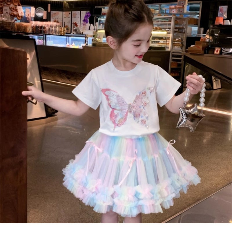 Girls A-Line Skirt Girls Fluffy Princess Gauze Skirt Summer Dress Super Fashionable Kidsren'S High Waist Skirt - Image 1
