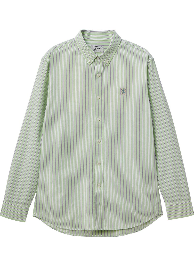 GIORDANO - Men's  Shirt with Small Lion Embroidery Multicolour - Image 1
