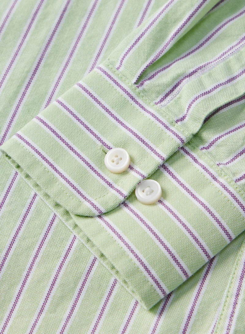 GIORDANO Men's  Shirt with Small Lion Embroidery Multicolour