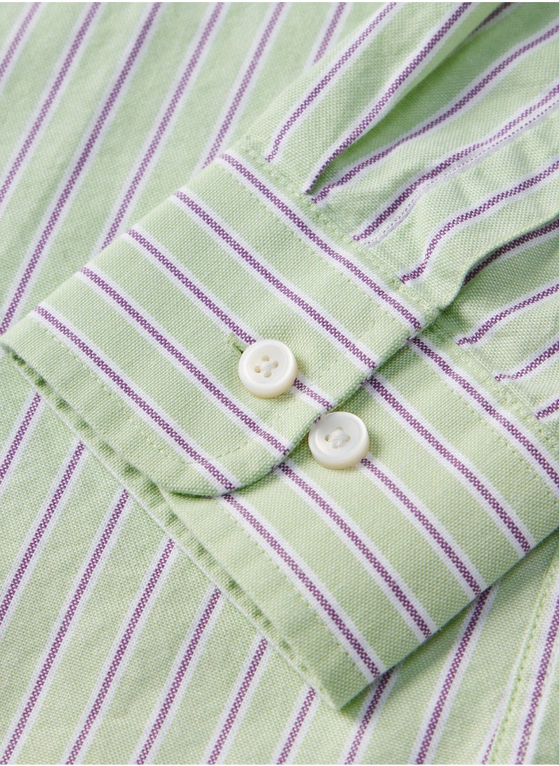 GIORDANO - Men's  Shirt with Small Lion Embroidery Multicolour - Image 1