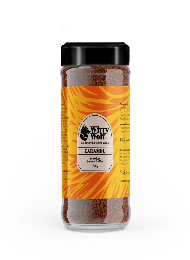 Witty Wolf Premium Caramel & Espresso Instant Flavored Coffee Combo (50gm + 50gm) | Espresso, Latte & Cappuccino | Hot & Cold Coffee (Pack of 2) - Image 2
