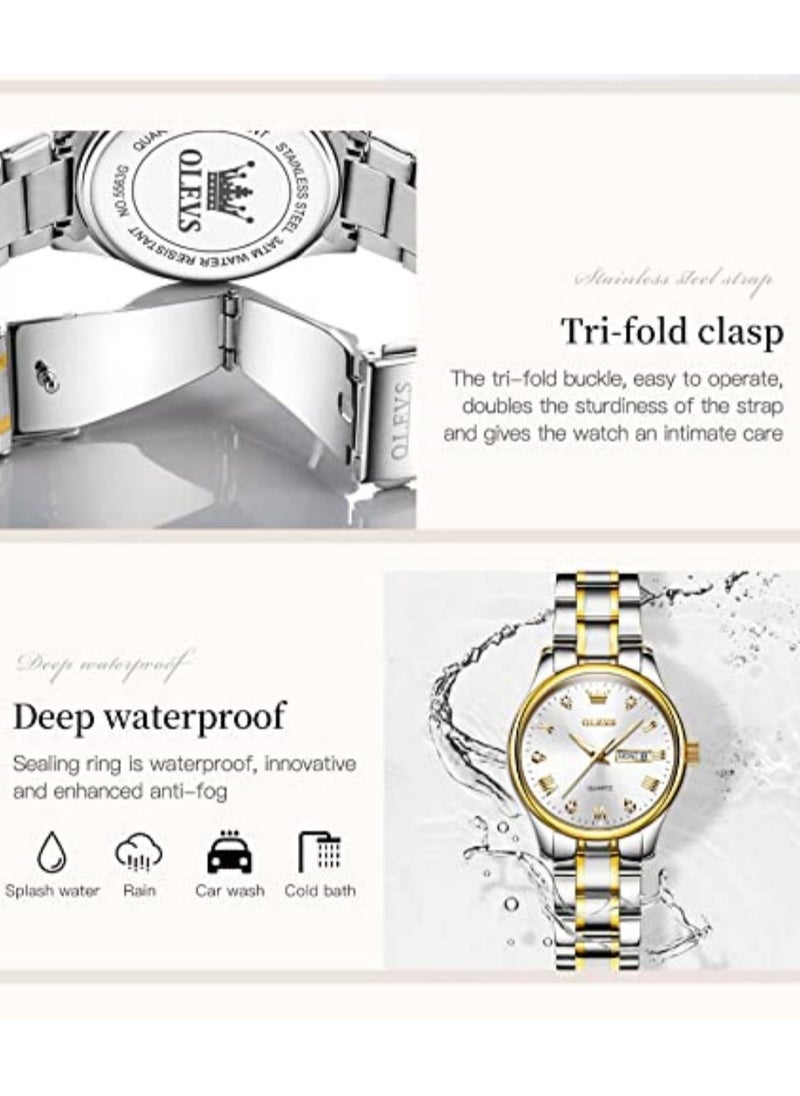 OLEVS OLEVS Automatic Women Watch Self Winding Mechanical Fashion Bracelet Set Luxury Stainless Steel Luminous Date Waterproof Ladies Wrist Watch  - Image 5